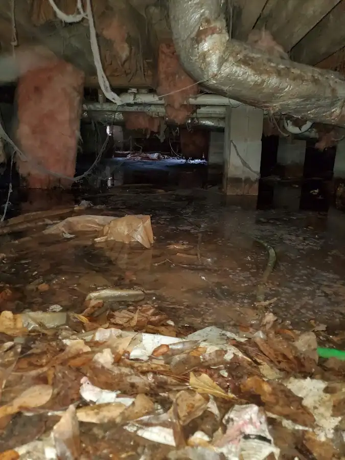 Crawl space flood assessment for Commercial Water Damage Restoration in Monroe